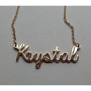 Krystal Name Necklace Personalized chain Gold Tone